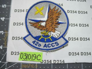 Usaf Air Force Squadron Patch 42nd Accs Airborne Command & Control Sqdn 1994 - 02
