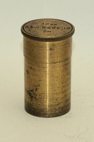 Empty Microscope Canister For Brass Microscope - 2in.  R & J Beck Ltd.