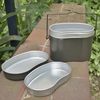 Army Soldier Lunch Box Military Mess Kit Canteen Kettle Pot Food Cup Bowl 6