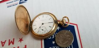 Elgin 14k Gold Hunting Case Pocket Watch Not Running Old Estate