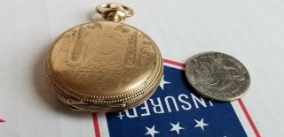 Elgin 14K Gold Hunting Case Pocket Watch Not Running Old Estate 3