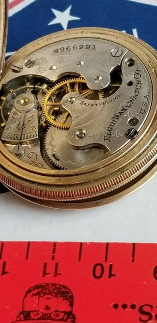 Elgin 14K Gold Hunting Case Pocket Watch Not Running Old Estate 8