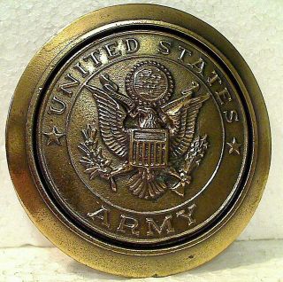 Vintage 1977 Limited Edition Us Army Brass American Belt Buckle Co.  Chicago