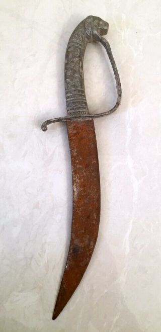 Old Hand Forged Steel Jambiya Dagger Knife Khanjar Lion Handle