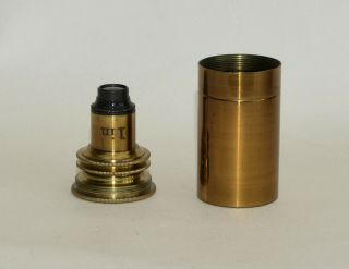 1 Inch,  Objective Lens In Can For Brass Microscope.