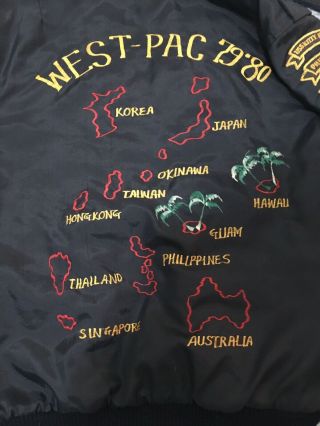 West - PAC 79 - 80 USS Kitty Hawk Philippines Thailand Dragon Embroidered,  Patch Coat 6