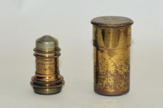 1/2 In Oil Imm Objective Lens In Can For Brass Microscope - W.  Watson & Son