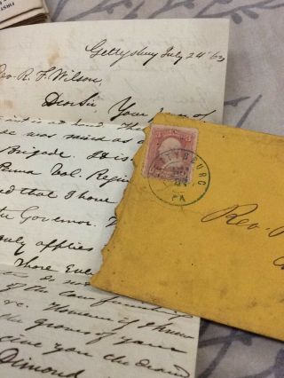Real Handwritten Letter From The Battle Of Gettysburg July 1863 Civil War Relic