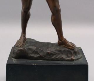 Antique Signed Grand Tour Roman Nude Gladiator WarriorBronze Sculpture 5