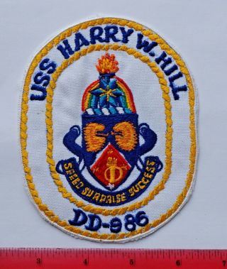 Uss Harry W.  Hill Dd - 986 Embroidered Jacket Patch Version (ccc)