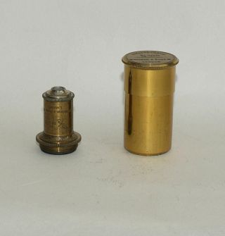 2/3 Inch Objective Lens In Can For Brass Microscope - W.  Watson.