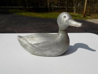 Vintage Folk Art Metal Duck Decoy Lawn Garden Water Sprinkler Rotating Head