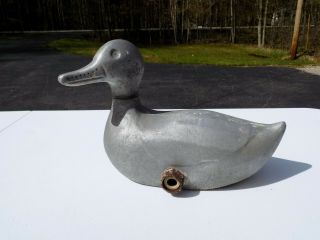 Vintage Folk Art Metal Duck Decoy Lawn Garden Water Sprinkler Rotating Head 2