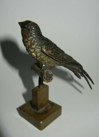 Detailed Cold Painted Bronze Bird On A Perch Vienna Bronze Wax Seal ?