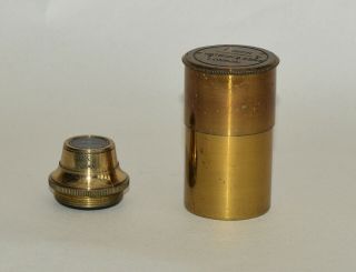 1 Inch Objective Lens In Can For Brass Microscope - W.  Watson & Sons,  London.