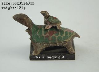 Four Rare Chinese Bronze Tortoise - Shaped Seal A01