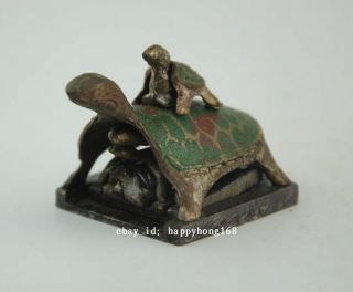 Four rare chinese bronze tortoise - shaped seal a01 2