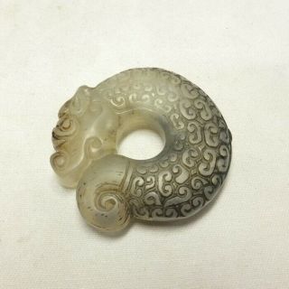 F874: Chinese Stone Carving Ware Ornamental Statue Of Dragon With Fine Work