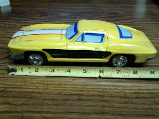 Vintage 1960 ' s Tin Friction Corvette Sting Ray 9.  5 Inches Made in Japan 2