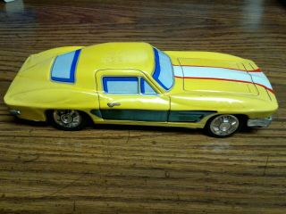 Vintage 1960 ' s Tin Friction Corvette Sting Ray 9.  5 Inches Made in Japan 5