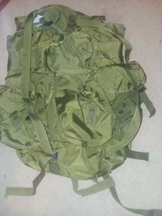 Vintage US Army Surplus Alice Field Pack Military Combat Green Nylon Backpack 2