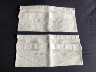 Pair Vintage White Irish Linen Housewife Style Pillow Cases Crochet Edging