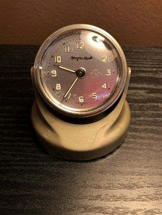 Vintage Magna Clock Auto Dashboard Clock Western Germany Olive Green