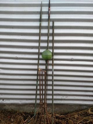 3 Antique Vintage Copper Lightning Rod,  Primitive Farm Barn Roof,