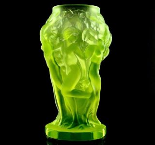 Glamorous Art Deco Nude Glass Vase 1930 
