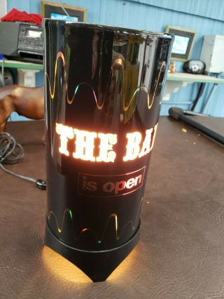 BAR IS OPEN LIGHT SIGN BEER MOTION ROTATING RETRO LAMP 2