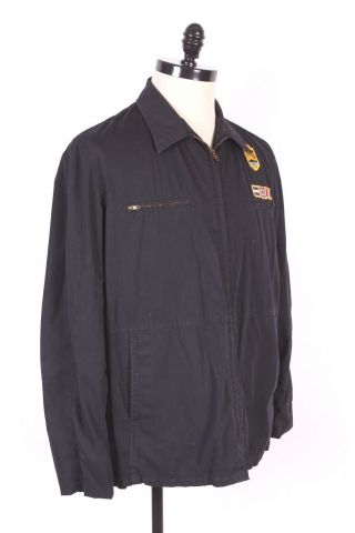 Vtg 1976 Usn Navy Utility Coat Jacket Dark Blue Mens Size 46 Xl