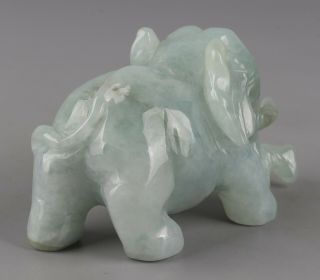 Chinese Exquisite Hand - carved Elephant Carving jadeite jade statue 4