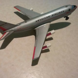 American Airlines 707 13 inch Tin Friction Toy Airplane,  Japan TN 3
