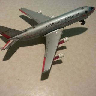 American Airlines 707 13 inch Tin Friction Toy Airplane,  Japan TN 4