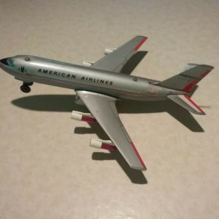 American Airlines 707 13 inch Tin Friction Toy Airplane,  Japan TN 5