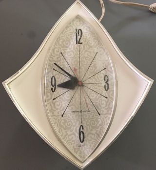Vintage White Mid Century General Electric Wall Clock - Model 2159