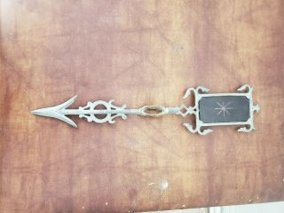 Antique Blush Glass Wheel Engraved Star Lightning Rod Cast Iron Arrow,  Old Timer
