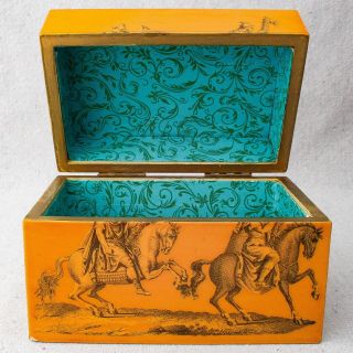 Vintage Fornasetti Style Italian Neoclassical Greco Roman Soldiers Decoupage Box 4