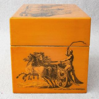 Vintage Fornasetti Style Italian Neoclassical Greco Roman Soldiers Decoupage Box 7