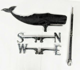 Vintage Whale Weathervane Nautical Lawn Garden Art Large 24 Inches