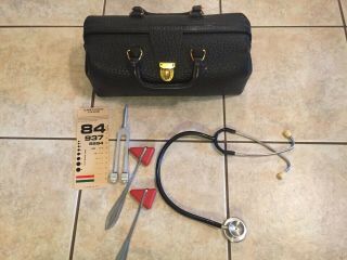 Vintage Lilly Leather Doctor Bag With Medical Tools Medical Medicine Antique Bag