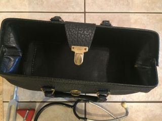 Vintage Lilly Leather Doctor Bag with medical tools Medical Medicine Antique Bag 8