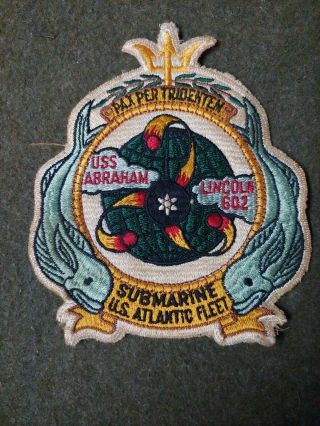 Vintage Navy Patch Uss Abraham Lincoln,  602