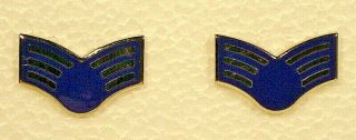 Usaf Us Air Force Senior Airman Rank Insignia Stripes Metal Pin Pair Obsolete