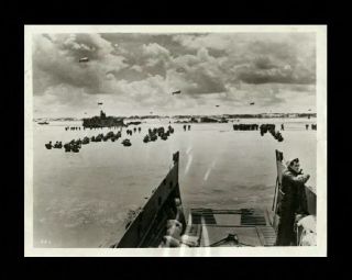 1944 Invasion Of Normandy (wwii) Type 1 Photo Storming Beach Rare