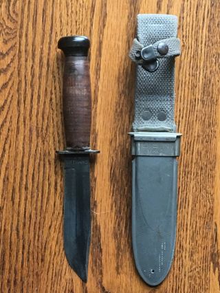 Wwii Us Navy Mark 1 Combat Knife With Sheath By Camillus