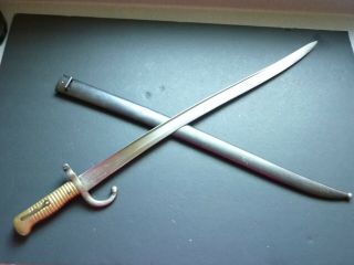 M.  1866 French Chassepot Sword Bayo And Scabbard