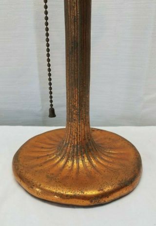 Vintage Antique Bronze Copper Handel Signed Lamp Light Base Stand Replacement 2