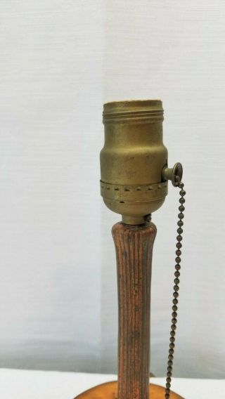 Vintage Antique Bronze Copper Handel Signed Lamp Light Base Stand Replacement 4