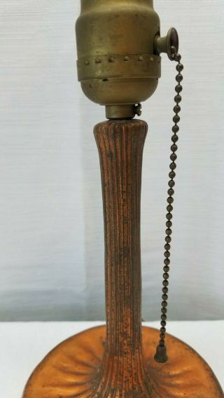 Vintage Antique Bronze Copper Handel Signed Lamp Light Base Stand Replacement 5